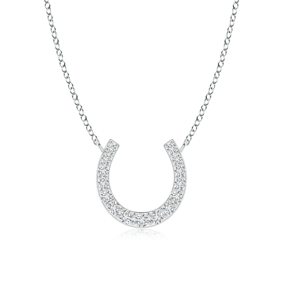 Lab Grown Diamond Horseshoe Pendant Necklace - Main Image