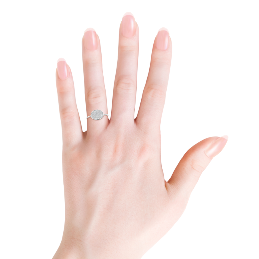 Pave-Set Lab Grown Diamond Oval Cluster Ring | Pure Ignis