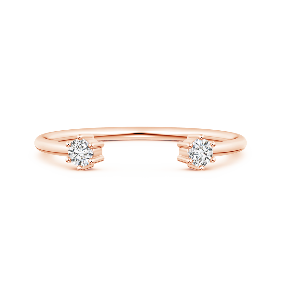 Two Stone Lab Grown Diamond Open Ring  - Main Image