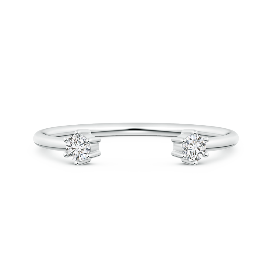 Two Stone Lab Grown Diamond Open Ring  - Main Image