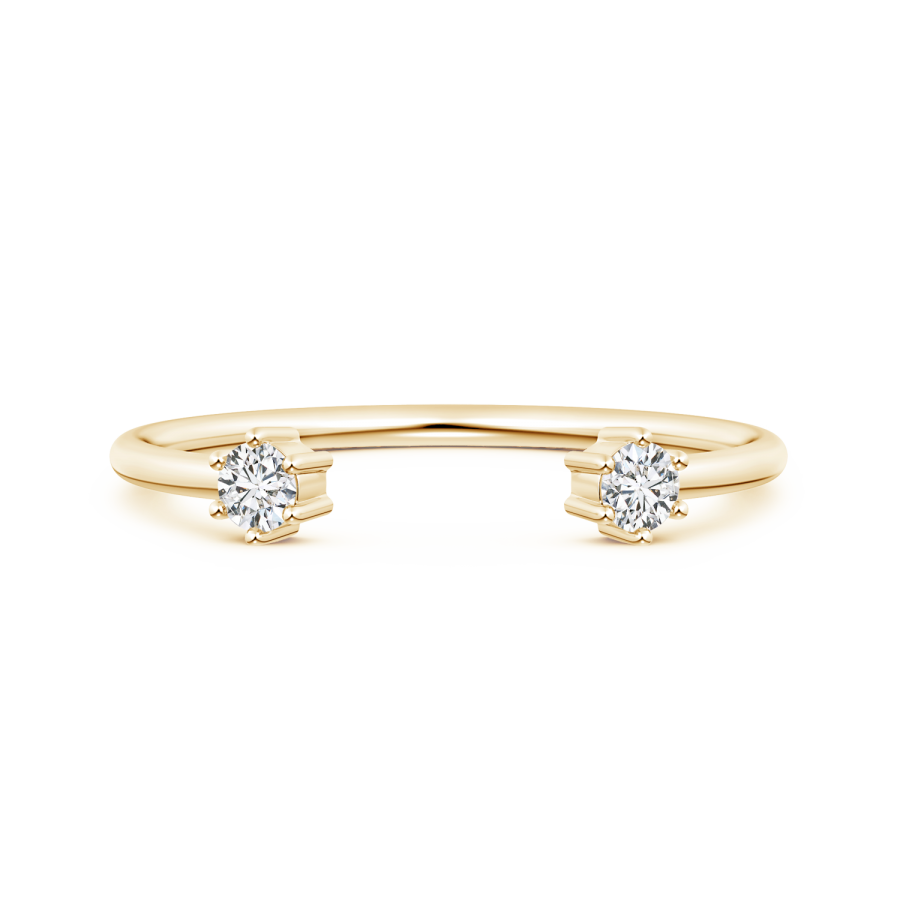 Two Stone Lab Grown Diamond Open Ring  - Main Image