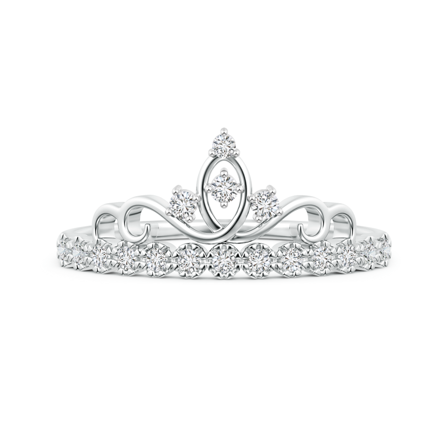 Unique Prong Set Lab Grown Diamond Crown Ring - Main Image