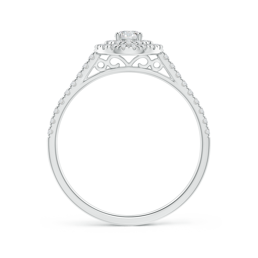 Round Lab Grown Diamond Double Halo Engagement Ring | Pure Ignis Round Lab Grown Diamond Double Halo Engagement Ring | Pure Ignis