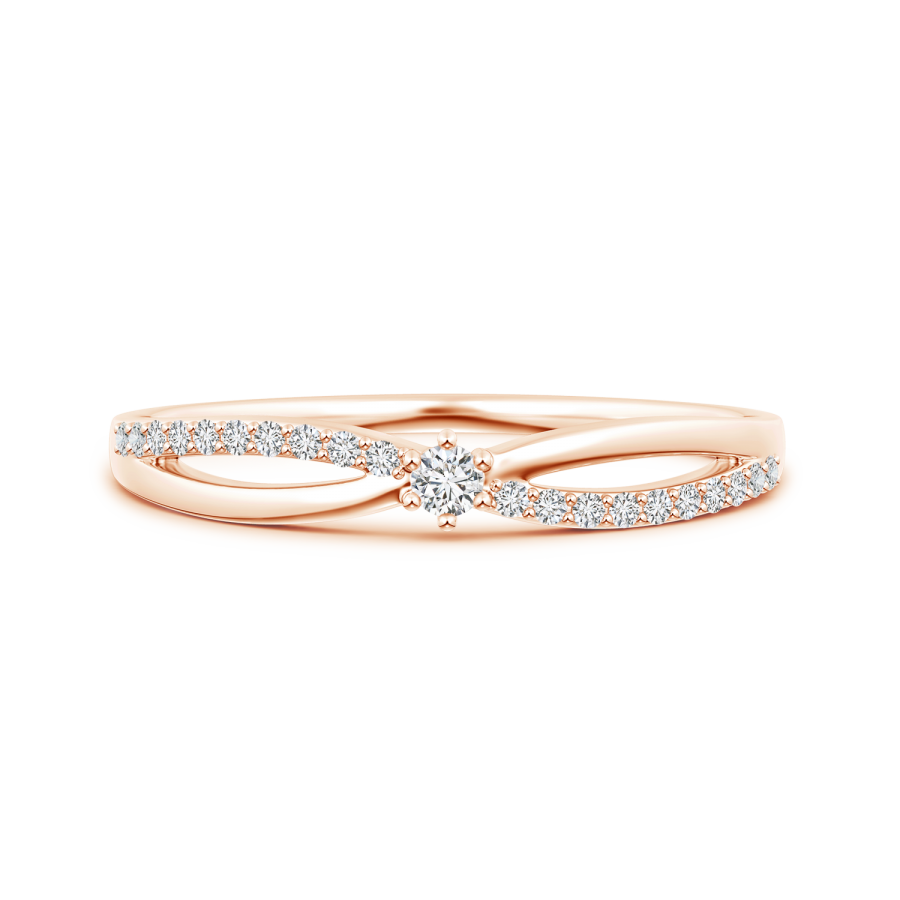 Lab Grown Diamond Split Shank Promise Ring - Main Image