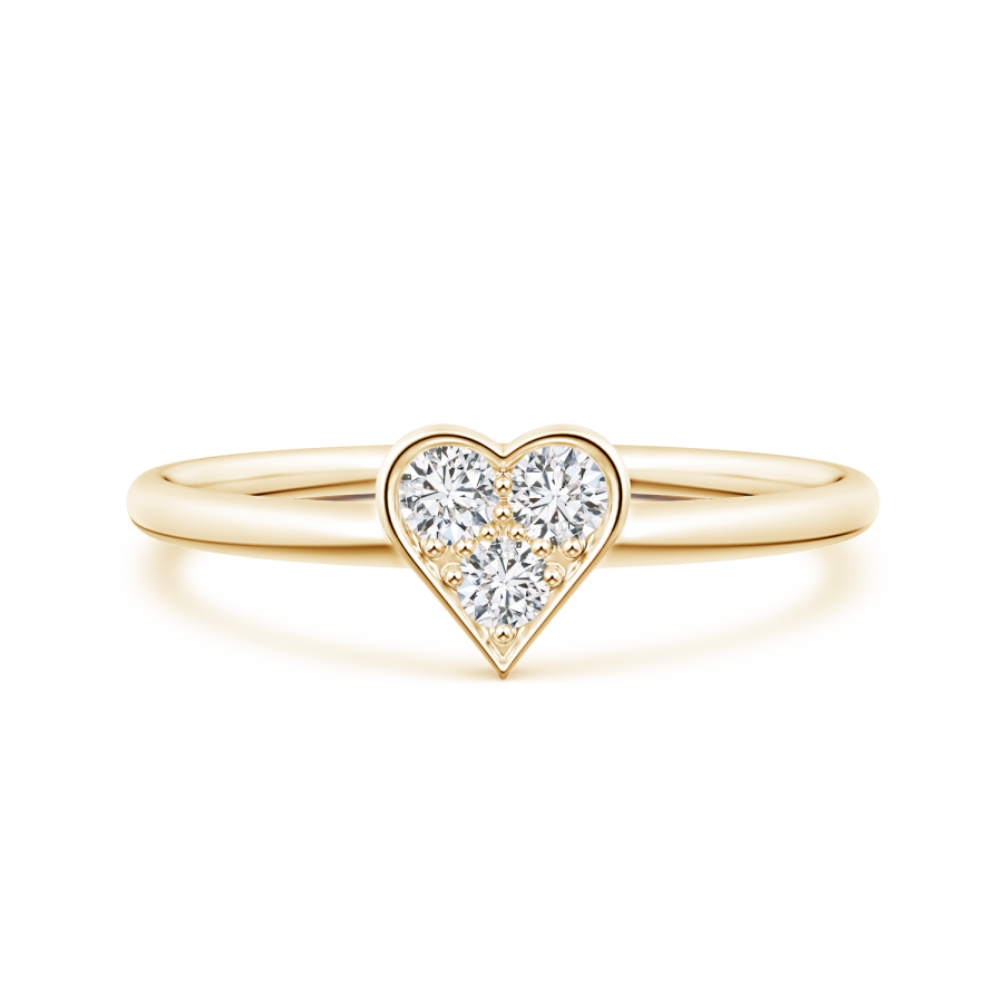 Pave Set Lab Grown Diamond Heart Promise Ring  - Main Image