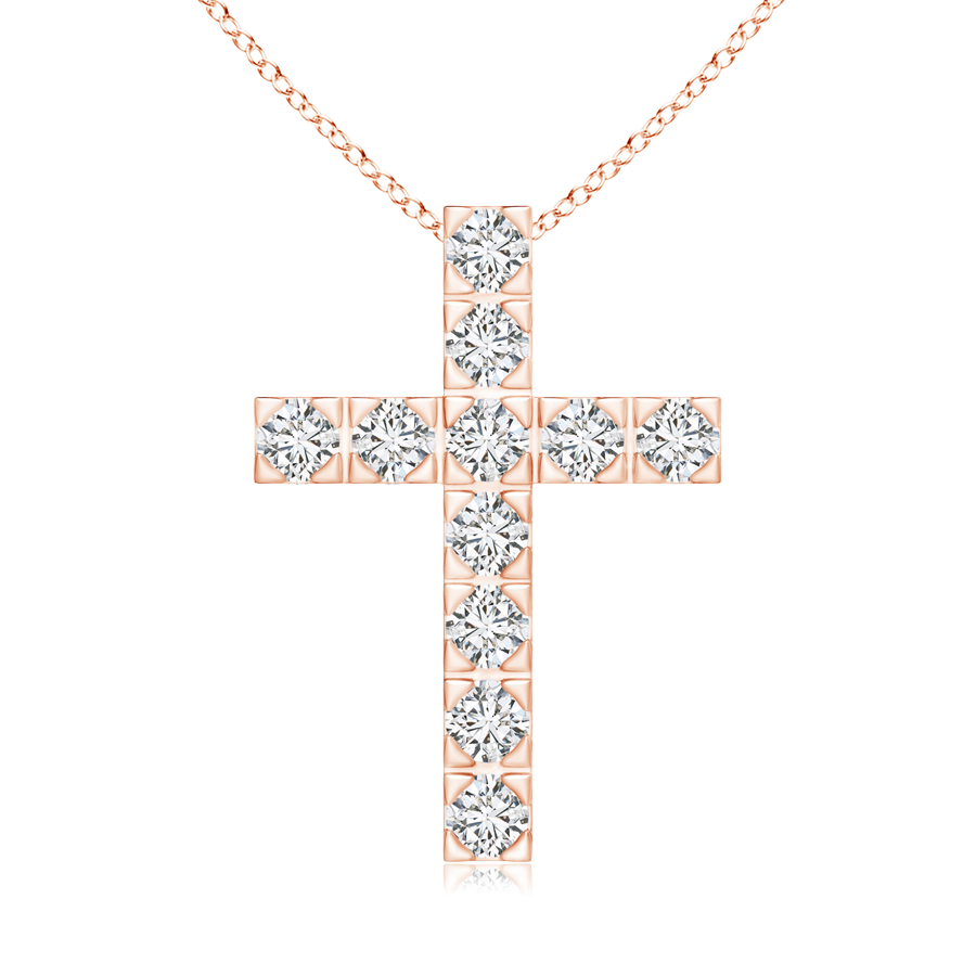 Round Lab Grown Diamond Cross Pendant - Main Image