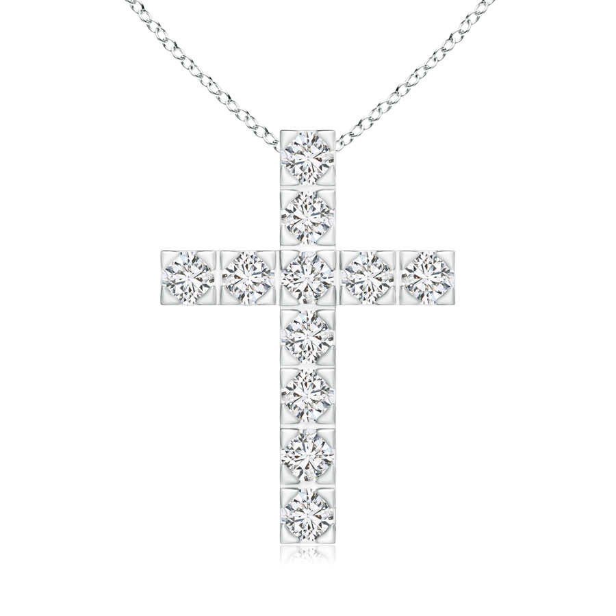 Round Lab Grown Diamond Cross Pendant - Main Image