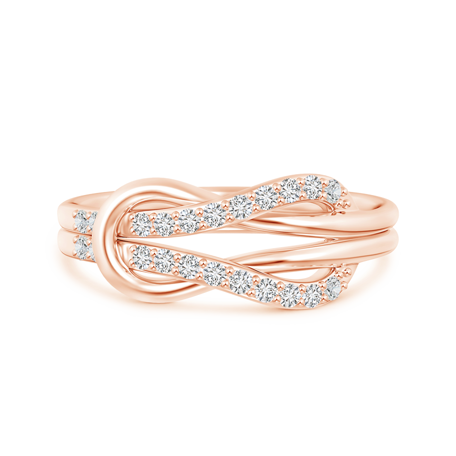 Encrusted Lab Grown Diamond Infinity Love Knot Ring - Main Image