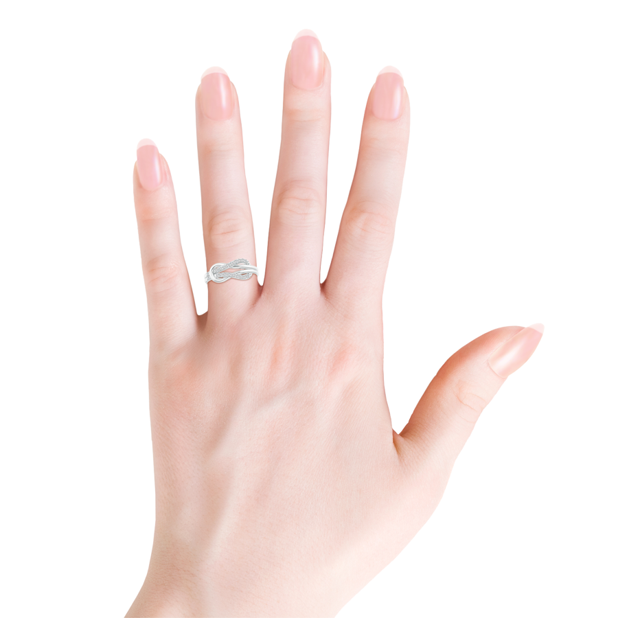 Infinity knot diamond ring top