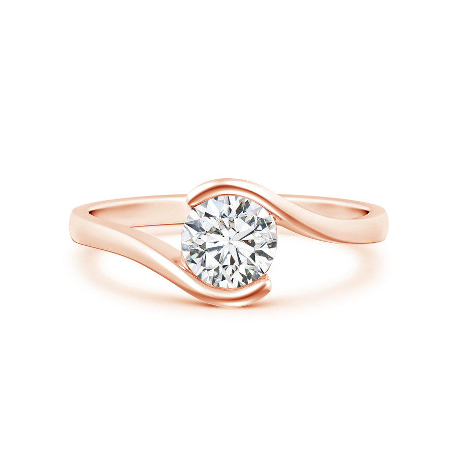 Amazon.com: CivetCat 2 Carat Moissanite Rose Gold Engagement ring for Women  D-E-F color VVS 8mm Moissanite Rings 18K Rose Gold Plated Silver Diamond  Half Bezel Set Solitaire Promise Band (5) (CVCTRGXA61RGSS) :