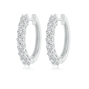 Hinged Clip Lab Grown Diamond Hoop Earrings