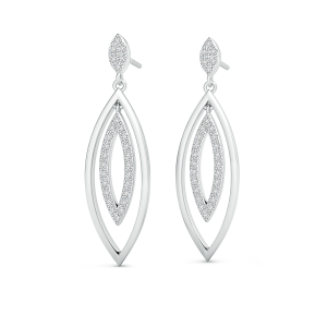 Lab Grown Diamond Elongated Double Marquise Drop Earrings