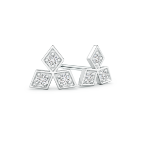 Pave Set Lab Grown Diamond Geometric Stud Earrings