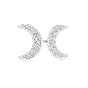 Lab Grown Diamond Crescent Moon Stud Earrings