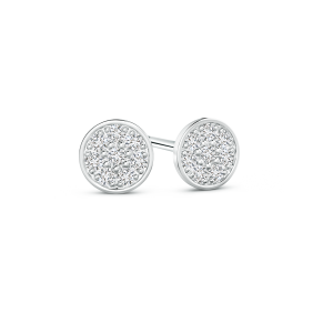 Pave Set Lab Grown Diamond Circular Stud Earrings