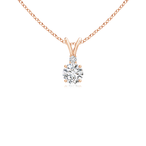 V-Bale Round Lab Grown Diamond Solitaire Pendant