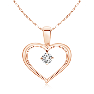 Solitaire Round Lab Grown Diamond Open Heart Pendant