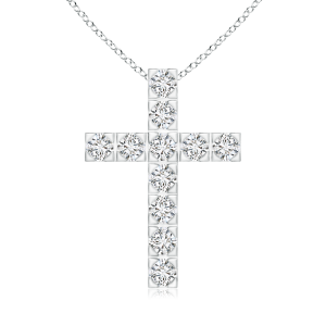 Round Lab Grown Diamond Cross Pendant