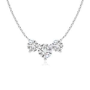 Classic Lab Grown Diamond Past Present Future Necklace