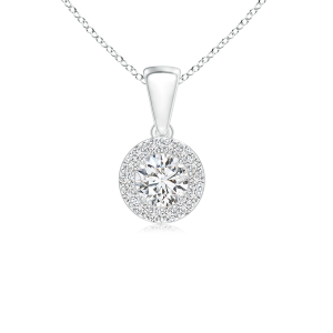 Prong Set Round Lab Grown Diamond Halo Pendant