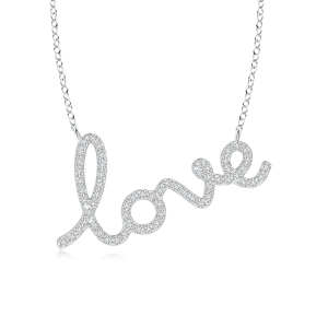 Lab Grown Diamond Cursive LOVE Necklace