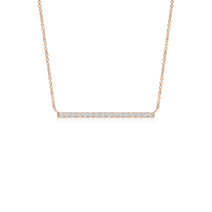 Lab Grown Diamond Horizontal Bar Pendant Necklace