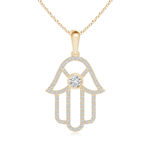  Lab Grown Diamond Hamsa Hand Necklace