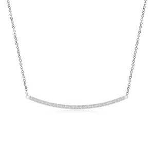 Lab Grown Diamond Horizontal Curved Bar Necklace