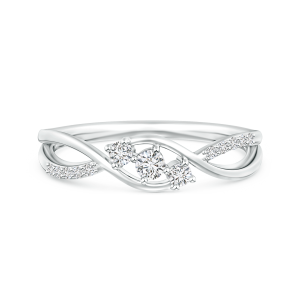 Infinity Twist Lab Grown Diamond Three Stone Bypass Ring