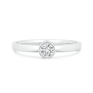 Bezel-Set Solitaire Round Lab Grown Diamond Stackable Ring