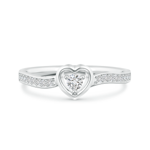 Lab Grown Diamond Open Heart Ring with Twisted Shank