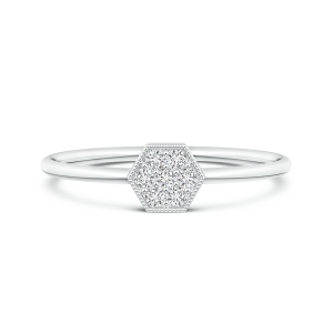 Round Lab Grown Diamond Hexagon Ring