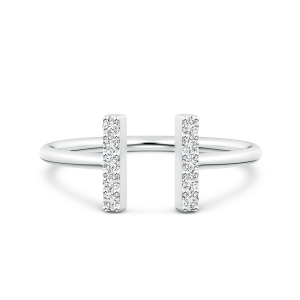 Round Lab Grown Diamond Double Bar Ring