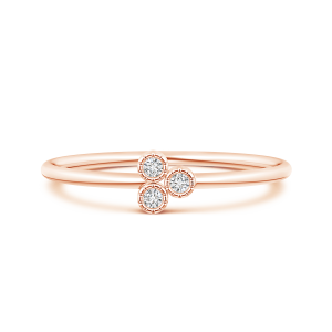 Bezel Set Round Lab Grown Diamond Trio Ring