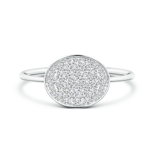 Pave-Set Lab Grown Diamond Oval Cluster Ring