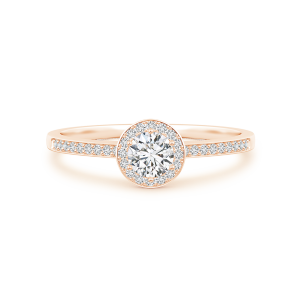 Lab Grown Diamond Round Halo Engagement Ring