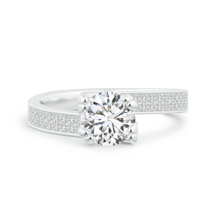 Double Prong Set Solitaire Lab Grown Diamond Bypass Ring