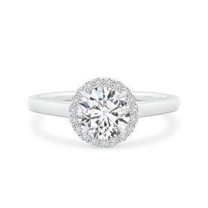 Cathedral Round Lab Grown Diamond Halo Ring with Claw-Setting