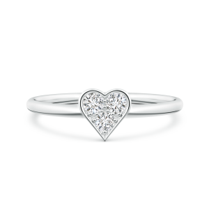 Pave Set Lab Grown Diamond Heart Promise Ring 