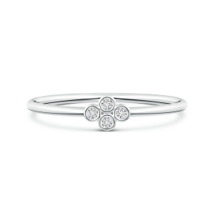 Bezel Set Lab Grown Diamond Four Stone Promise Ring