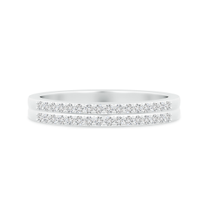 Twin Row Lab Grown Diamond Half Eternity Wedding Band