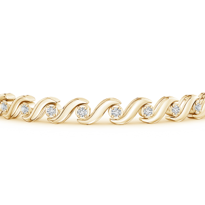 Lab Grown Diamond S Swirl Link Tennis Bracelet