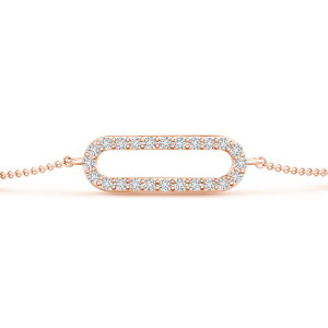 Lab Grown Diamond Elongated Oval Frame Link Bracelet 