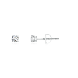 Basket Set Round Lab Grown Diamond Stud Earrings