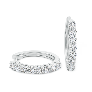 Hinged Clip Lab Grown Diamond Hoop Earrings