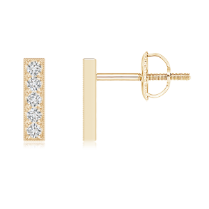 Lab Grown Diamond Linear Bar Stud Earrings