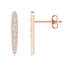 Pave Set Lab Grown Diamond Spear Earrings 