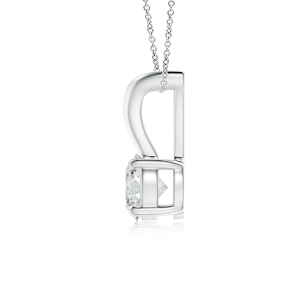 Round Lab Grown Diamond Solitaire Pendant with V-bale