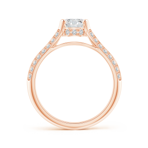 Round Lab Grown Diamond Split Shank Engagement Ring