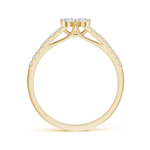 Two Stone Lab Grown Diamond Ring with Accents